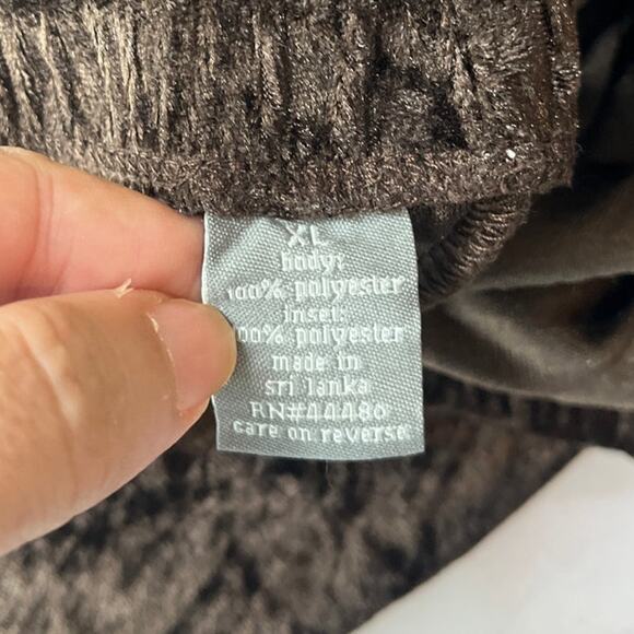 Velvet Chiffon Insert Midi Skirt XL Grunge Witch Chocolate Whimsigoth Boho Fairy - Picture 9 of 10